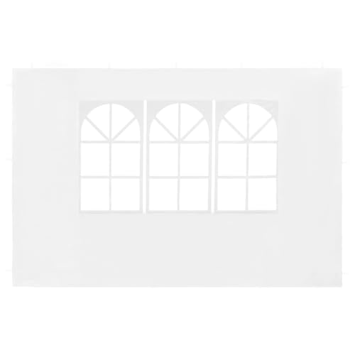 Partyzelt-Seitenwände 2 Stück mit Fenster PE Weiß, 45113 von Generic