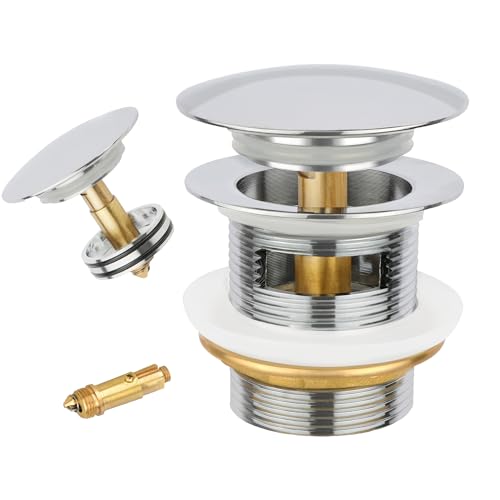 Passend für freistehende Wannenabflüsse mit abnehmbarem, freistehendem Badewannen-Ablaufstopfen, kompatibel mit freistehenden Wannenablaufgarnitur (kommt auch mit einer Ersatz-Pop-Up-Schraube) (Chrom) von Generic
