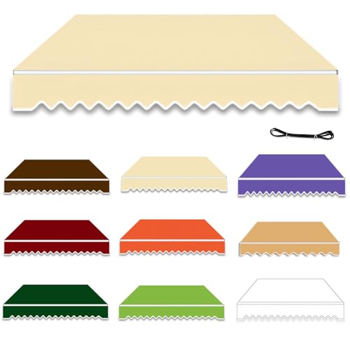 Patio Markisenstoff Ersatz Sonnenschirm Vordach, UV-Schutz, Wasserdicht, Wetterfest Ersatz Canvas(Dark Green,500x350cm) von Generic