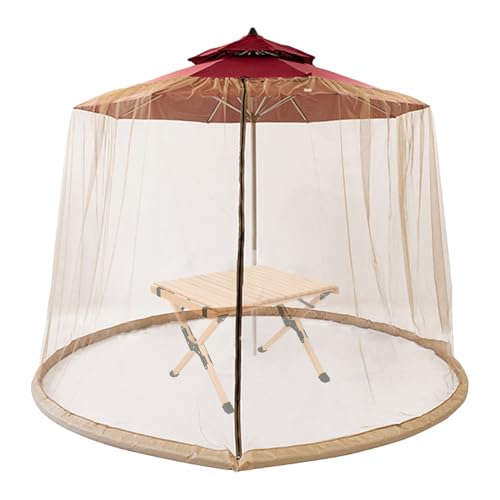 Patio Umbrella Net – Patio Umbrella Net | Outdoor Umbrellas Gnat Screen | 9,8 x 7,6 FT Outdoor Sonnenblende Netz mit Reißverschluss, Backyard Canopy Screen für Garten und Garten von Generic