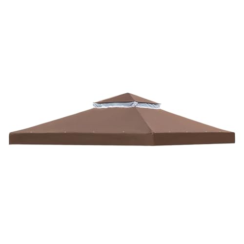 Pavillon Top Ersatz - wasserdichtes Doppelschichtschatten | Pavillon -Ersatz -Baldachin Top Cover | Mehrzweck -Baldachin Top Cover | Doppelschicht -Schattendach 10x10ft für Hinterhofgrill Terrasse von Generic