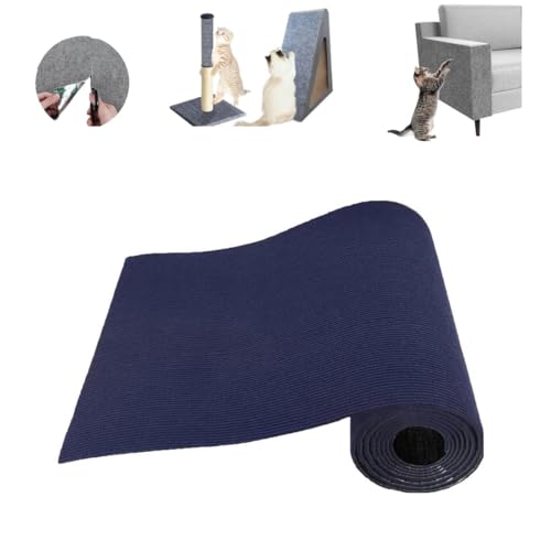 Pawmingle Cat Scratching Carpet, Trimmable Self Adhesive Wall Mat for Cats, Cat Climbing Post Covered Pad Replacement, Couch Furniture Protector (Dark Blue, 60 * 100cm/23.62 * 39.37in) von Generic