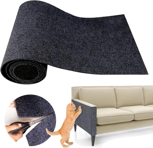Pawmingle Cat Scratching Carpet, Trimmable Self Adhesive Wall Mat for Cats, Cat Climbing Post Covered Pad Replacement, Couch Furniture Protector (Dark Gray, 60 * 100cm/23.62 * 39.37in) von Generic