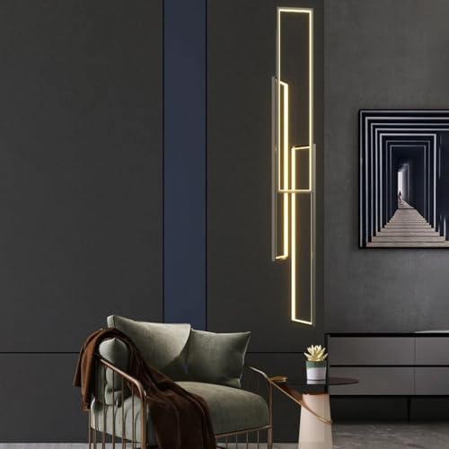 Pendelleuchte Led Dimmbarer Moderner Kronleuchter Mit Fernbedienung Höhenverstellbar 230w Langer Treppenleuchter Hohe Deckenleuchte Für Foyer Hotel, 3-Light von Generic
