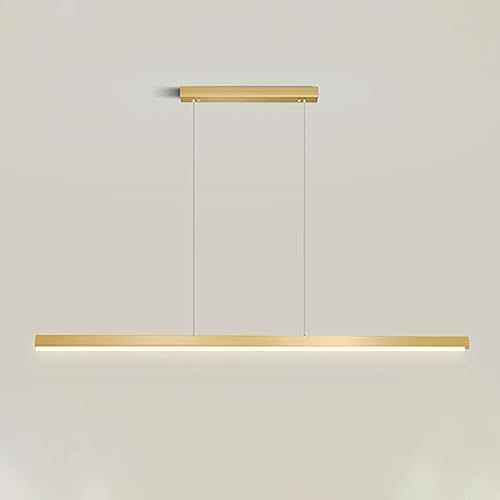Pendelleuchte mit Aluminiumstreifen, lineare Hängeleuchten für das Esszimmer, Lange Pendelleuchte aus Metall mit weißem Acrylschirm, Moderne 16-W-LED für Kücheninsel, Wohnzimmer von Generic