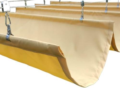 Pergola wasserdichte Einziehbare Schattenabdeckung, Terrasse Ersatz Baldachin Kits Outdoor Slide Wire Wave Markise Segel Deck Veranda Yard Regenfest, Yellow, 0.8x3m von Generic