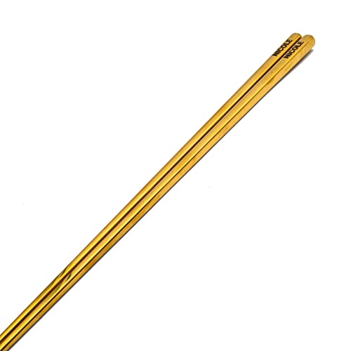 Personalisierbare Essstäbchen aus Edelstahl, graviert, wiederverwendbar, Metall-Essstäbchen (Gold) von Generic
