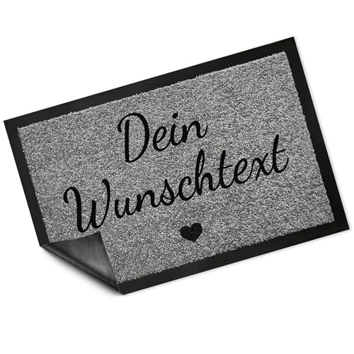 Fußmatte personalisiert 60x40 PVC - rutschfeste Türmatte für Innen und Außen - Schmutzfangmatte aussenbereich mit Wunschtext/Logo gelasert - Schuhmatte als Türvorleger, Geschenk Einzug (60x40) von Generic