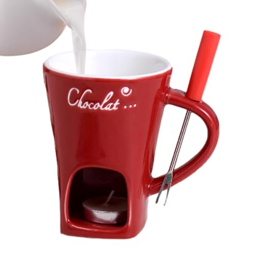 Personalisierte Schokoladenfondue-Becher - Butterwärmer Set | 130ml Keramik Butterwärmer Becher | Schokoladenfondue Becher Set | Butterwärmer mit Fondue-Gabel, Schmelztopf Becher für Picknick, Party Personalisierte Schokoladenfondue-Becher - Butterwärmer Set | 130ml Keramik Butterwärmer Becher | Schokoladenfondue Becher Set | Butterwärmer mit Fondue-Gabel, Schmelztopf Becher für Picknick, Party von Generic