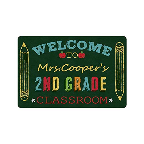 Personalisierter Name Benutzerdefinierte Tafel Willkommen In Der 2. Klasse Klassenzimmer Badematte Robust Türmatte rutschfest Fußabstreifer Für Outdoor Außentüren Hauseingänge 40 X 60Cm von Generic