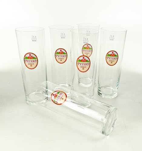 Peters Kölsch Stange Bierglas Glas Gläser Set - 6x Kölschstangen 0,3l geeicht von Generic