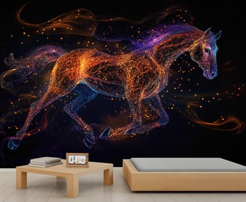 Pferde Tapete Dunkle Wandtapete Abstrakte Tapete Tierdruck Wandtapete für Schlafzimmer Wohnzimmer Poster 490 X 350 cm Pferde Tapete Dunkle Wandtapete Abstrakte Tapete Tierdruck Wandtapete für Schlafzimmer Wohnzimmer Poster 490 X 350 cm von Generic