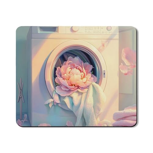 Pfingstrose Waschtrockner Top Protector Matte Pastell Blumenmuster Waschmaschine Abdeckungen Frühling Dekor Gummi Anti-Rutsch Wasserdicht Waschküche Matten 50,8 x 61 cm von Generic