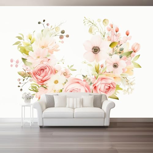 Pflanze Fototapete 400 x 280 cm, Minimalistische Rosa Rose Thema Wandbild Wohnzimmer Schlafzimmer Wandtapete Vlies Tapete UV-Beständig Geruchsfrei Montagefertig Pflanze Fototapete 400 x 280 cm, Minimalistische Rosa Rose Thema Wandbild Wohnzimmer Schlafzimmer Wandtapete Vlies Tapete UV-Beständig Geruchsfrei Montagefertig von Generic