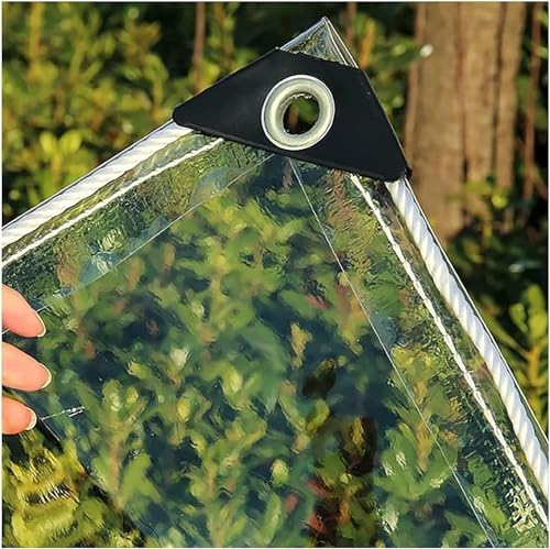 Pflanzenabdeckung Transparente Plane, wasserdichte PVC-kunststoffplane Mit Ösen, 0,35 Mm Klare Markisenüberdachung Terrassenüberdachung, Clear, 2.5 m x 6 m von Generic