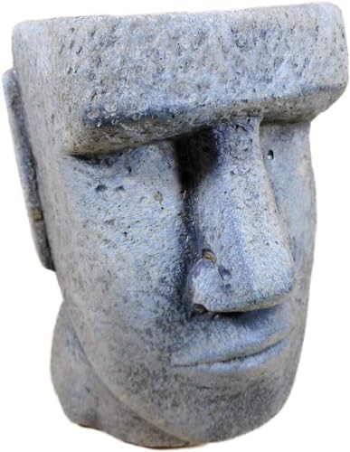 Pflanztopf Osterinsel Moai Figur 16 x 11 cm Kopf Steinguss Garten Deko GTT J053 von Generic