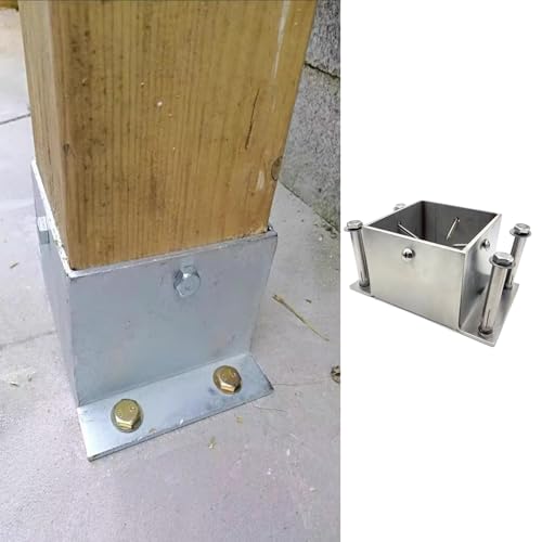 Pfosten-Basispfostenhalterung Mit Schraube, Metallgeländerstütze Für Pergola-Veranda-Deck-Treppenzaun/90 * 90Mm(3.54 * 3.54In) von Generic