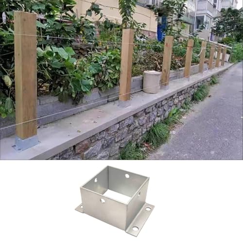 Pfostenfußanker, Reparatur Von Quadratischen Pfostenhalterungen Aus Edelsta304, Geländerstütze Für Pergola-Veranda-Decks/1 Pc/70 * 70Mm(2.76 * 2.76In) von Generic