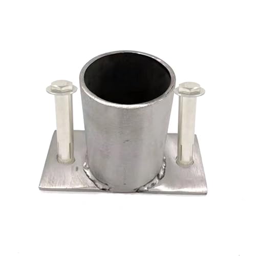 Pfostenträger Aufschraubhülse Außenleuchten Pfostenhalter 50 60 80 90 100 MM, Industrielle Pergola Säulenbasis Edelstahl Schwarz/Silber - Gitterstützen & Tragwerksunterstützung(Silver,Dia 25mm) von Generic