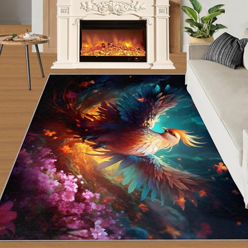 Phönix Teppich Farbenfrohe Niedliche Vögel Wohnzimmerteppiche Natürliche Pflanzen Blumen 180x270 Rug Fabeltiere Phönix Vorleger Rutschfester Teppich Für Stark Frequentierte Bereiche Phönix Teppich Farbenfrohe Niedliche Vögel Wohnzimmerteppiche Natürliche Pflanzen Blumen 180x270 Rug Fabeltiere Phönix Vorleger Rutschfester Teppich Für Stark Frequentierte Bereiche von BEQUTIY