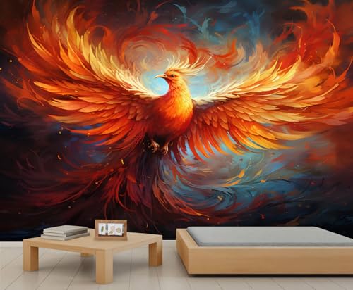 Phoenix Wallpapers Dunkelblau/Schwarz Mädchen Tapete Phoenix Flamme Tapete Wandbilder für Wände Abstrakte Wohnzimmer Tapete für Schlafzimmer Kunst 500X300cm Phoenix Wallpapers Dunkelblau/Schwarz Mädchen Tapete Phoenix Flamme Tapete Wandbilder für Wände Abstrakte Wohnzimmer Tapete für Schlafzimmer Kunst 500X300cm von Generic