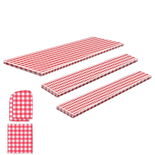 Picknick-Tischdecke für den Außenbereich – Schutz für Picknicktisch mit Bankbezügen, rot und weiß, kariert, Tischdeckenschutz, für Essen im Freien, Grill, Camping und Terras Picknick-Tischdecke für den Außenbereich – Schutz für Picknicktisch mit Bankbezügen, rot und weiß, kariert, Tischdeckenschutz, für Essen im Freien, Grill, Camping und Terras von Generic