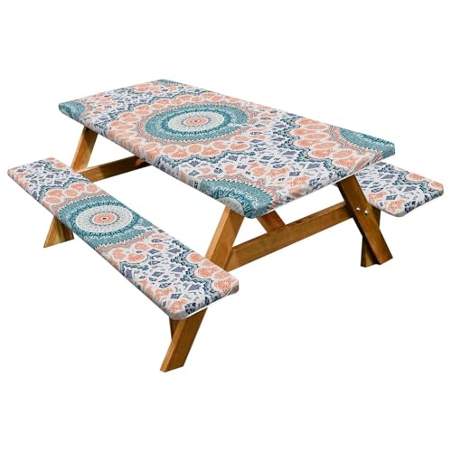 Picknicktisch Abdeckung - Bankhussen Set, Gartentisch Husse | Elastische Picknick Tischdecke, Robuste Tischabdeckung Bank, Picknicktischdecke Für Camping Ausflüge, Wasserdicht Und Leicht Zu Reinigen Picknicktisch Abdeckung - Bankhussen Set, Gartentisch Husse | Elastische Picknick Tischdecke, Robuste Tischabdeckung Bank, Picknicktischdecke Für Camping Ausflüge, Wasserdicht Und Leicht Zu Reinigen von Generic