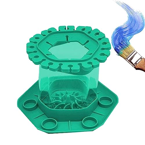 Pinselreiniger, Rinser Cleaner Cup Sechseckiges Silikon, multifunktionales Pinselreinigungswerkzeug mit Einzugsboden für Schule, Studio, Kindergarten, Zuhause von Generic