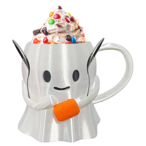 Pint Icecream Holder | Ghost Icecream Pint Halter Kaffeetasse, 3D -Druck Snack Behälter Display Kaffeetasse für Küchen Wohnzimmer Restaurantregal Catering Truck von Generic