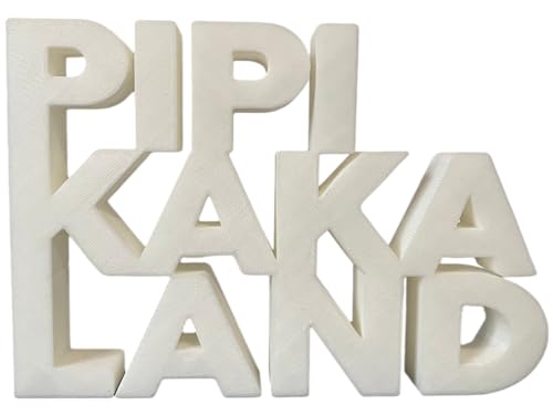 Pipa Kaka Land Schild - Badezimmer Dekoration Schriftzug - 3D Gedruckt (Weiß, M) von Generic