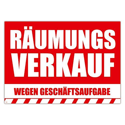 Plakat "RÄUMUNGSVERKAUF WEGEN GESCHÄFTSAUFGABE" DIN A2 (420 x 594 mm Kundenstopperformat) von Generic