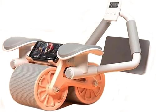 Plank Abs Roller Wheel Mit Kniematte, Saker Automatic Rebound Bauchrad, 4d Ab Roller Mit Ellbogenstütze, Fitness Abs Trainer Roller Wheel, Orange von Generic