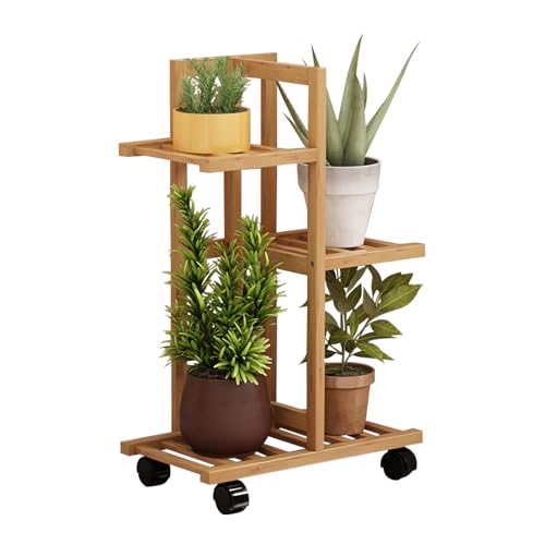 Plant Stand Indoor – mehrstöckiges Topfregal, platzsparendes Regal, eleganter Tisch | rustikale Holzstruktur unterstützt das Design des Blumenlayouts von Generic