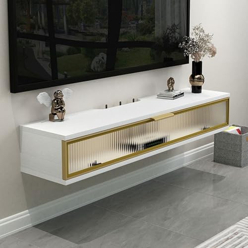 Platzsparender Schwebender TV-Schrank,TV-Hängeschrank mit Stauraum,TV-Ständer Mit Stauraum Unter Dem Fernseher,Moderner TV Schrank Hängend(01,47.2"(120cm)) von Generic