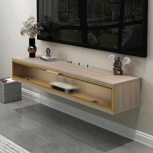 Platzsparender Schwebender TV-Schrank,TV-Hängeschrank mit Stauraum,TV-Ständer Mit Stauraum Unter Dem Fernseher,Moderner TV Schrank Hängend(03,39.4"(100cm)) von Generic