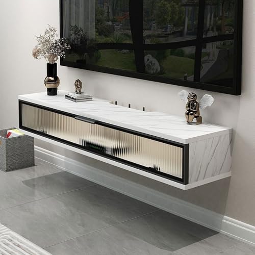 Platzsparender Schwebender TV-Schrank,TV-Hängeschrank mit Stauraum,TV-Ständer Mit Stauraum Unter Dem Fernseher,Moderner TV Schrank Hängend(05,47.2"(120cm)) von Generic