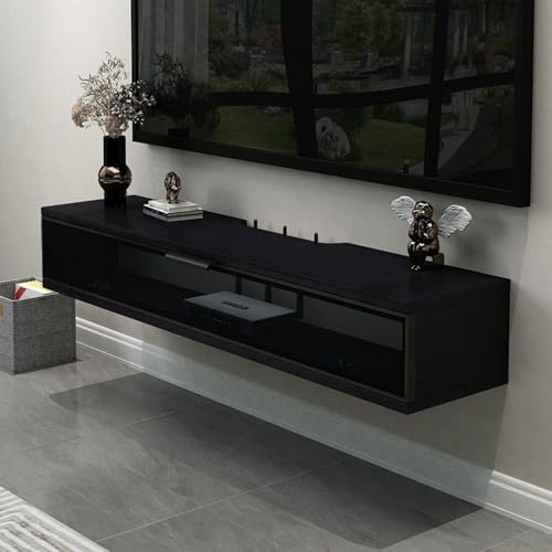 Platzsparender Schwebender TV-Schrank,TV-Hängeschrank mit Stauraum,TV-Ständer Mit Stauraum Unter Dem Fernseher,Moderner TV Schrank Hängend(07,47.2"(120cm)) von Generic