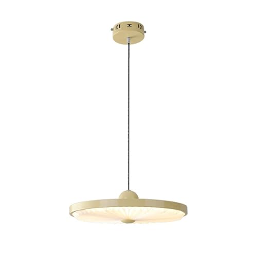 Plissee-Pendelleuchte, ultradünne runde Hängelampe aus Metall mit weißem Acryl-Lampenschirm, Moderne LED-Hängelampen – 24 W – 3 Farbmodi, Restaurantbeleuchtung von Generic