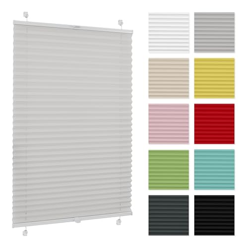 Plissee ohne Bohren 40 cm x 180 cm - Hellgrau - Plissee klemmfix, Rollos für Fenster ohne Bohren, Jalousien Fenster für innen, Raffrollo, Fenster plissee Plissee ohne Bohren 40 cm x 180 cm - Hellgrau - Plissee klemmfix, Rollos für Fenster ohne Bohren, Jalousien Fenster für innen, Raffrollo, Fenster plissee von Generic