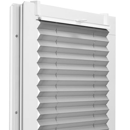 Fenster DEKOR - Plissee Klemmfix ohne Bohren Breite 120 cm x Höhe 230 cm - Fenster Plissees innen Grau - Faltrollo blickdicht - Faltrollos einfach zu montieren - Blissett Rollo von Fenster DEKOR