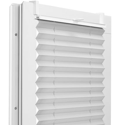 Fenster DEKOR - Plissee Klemmfix ohne Bohren Breite 125 cm x Höhe 130 cm - Fenster Plissees innen Hellgrau - Faltrollo blickdicht - Faltrollos einfach zu montieren - Blissett Rollo von Fenster DEKOR