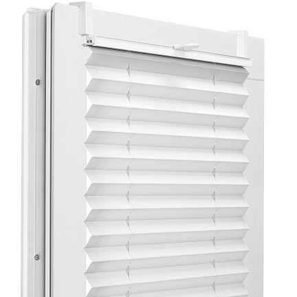 Fenster DEKOR - Plissee Klemmfix ohne Bohren Breite 45 cm x Höhe 110 cm - Fenster Plissees innen Weiß - Faltrollo blickdicht - Faltrollos einfach zu montieren - Blissett Rollo von Fenster DEKOR