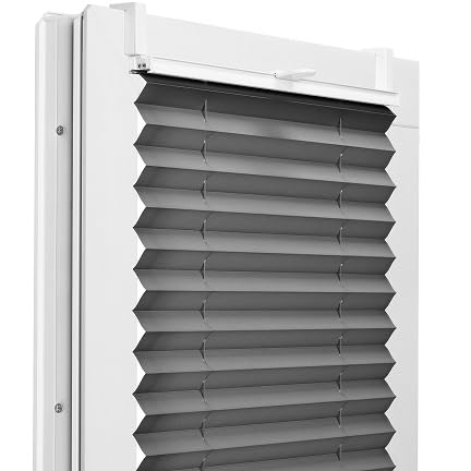 Fenster DEKOR - Plissee Klemmfix ohne Bohren Breite 55 cm x Höhe 120 cm - Fenster Plissees innen Dunkelgrau - Faltrollo blickdicht - Faltrollos einfach zu montieren - Blissett Rollo von Fenster DEKOR