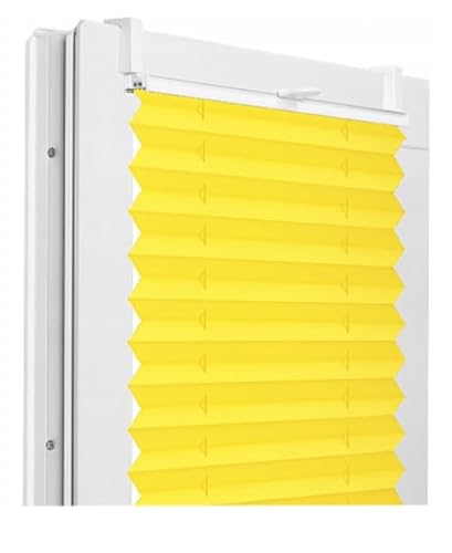 Fenster DEKOR - Plissee Klemmfix ohne Bohren Breite 70 cm x Höhe 200 cm - Fenster Plissees innen Gelb - Faltrollo blickdicht - Faltrollos einfach zu montieren - Blissett Rollo Fenster DEKOR - Plissee Klemmfix ohne Bohren Breite 70 cm x Höhe 200 cm - Fenster Plissees innen Gelb - Faltrollo blickdicht - Faltrollos einfach zu montieren - Blissett Rollo von Fenster DEKOR