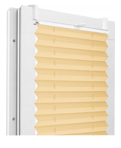 Fenster DEKOR - Plissee Klemmfix ohne Bohren Breite 80 cm x Höhe 130 cm - Fenster Plissees innen Beige - Faltrollo blickdicht - Faltrollos einfach zu montieren - Blissett Rollo Fenster DEKOR - Plissee Klemmfix ohne Bohren Breite 80 cm x Höhe 130 cm - Fenster Plissees innen Beige - Faltrollo blickdicht - Faltrollos einfach zu montieren - Blissett Rollo von Fenster DEKOR