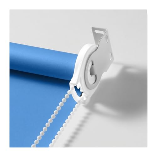 Plissee zum Bohren, Blickdicht Horizontal Verdunkelungsrollo, Grau Thermo Sonnenschutz Seitenzugrollo für Innen Wohnzimmer Balkon Gardine Fenster(Dark Blue,60X200CM) von Generic