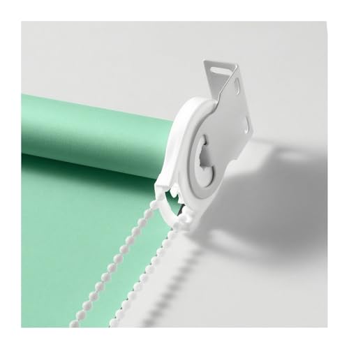 Plissee zum Bohren, Blickdicht Horizontal Verdunkelungsrollo, Grau Thermo Sonnenschutz Seitenzugrollo für Innen Wohnzimmer Balkon Gardine Fenster(Green,150X200CM) von Generic