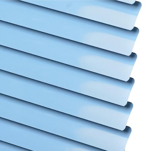 Plisseerollo Verdunklung Sichtschutz Sonnenschutz Lichtdurchlässig Lamellenvorhang Wohnzimmer Hitzeschutz Seitenzugrollo zum Bohren für Balkon Fenster(Blue,50X120CM) von Generic