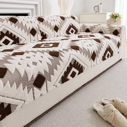 Plüsch-Sofakissen Sofabezug, Sofaüberwürfe Für Alle Jahreszeiten Sofaschoner Waschbare Möbelschutzdecke(Coffee,70x120cm) von Generic