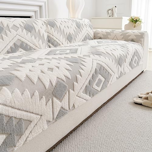 Plüsch-Sofakissen Sofabezug, Sofaüberwürfe Für Alle Jahreszeiten Sofaschoner Waschbare Möbelschutzdecke(Light Gray,90x120cm) von Generic